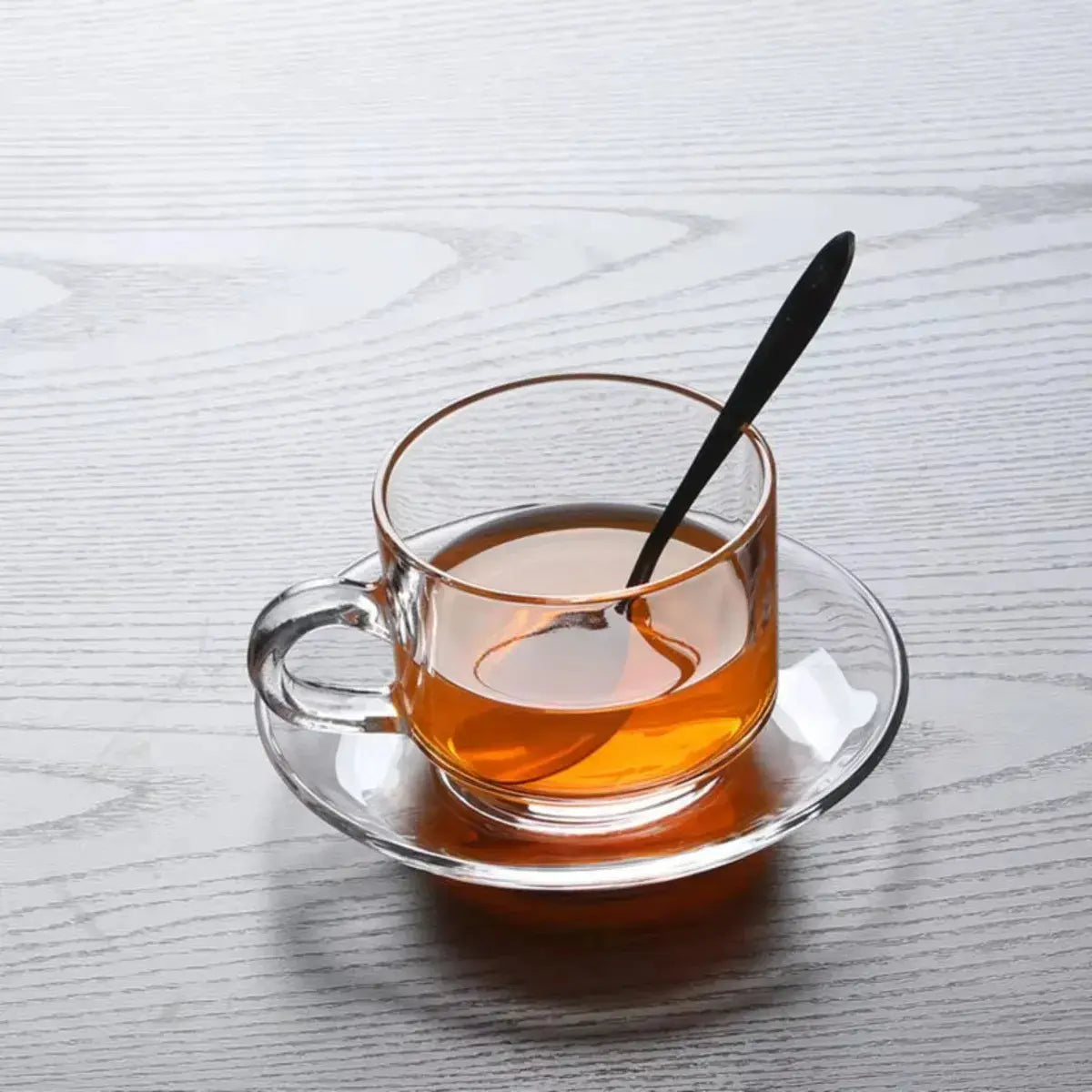 Set de tazas y platos de vidrio para te 12pcs.