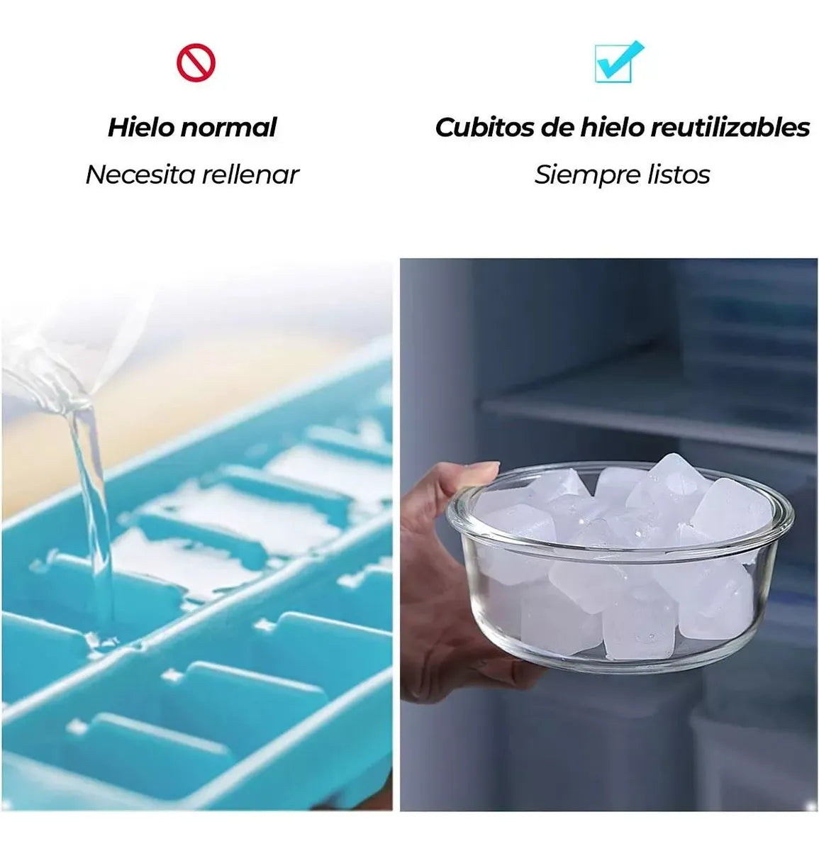 Cubos de hielo de silicona x 20 unidades