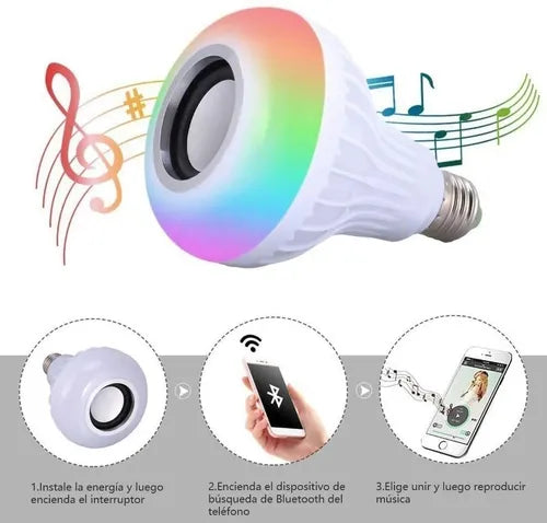 Lampara RGB Bluetooth con Parlante y Control Remoto