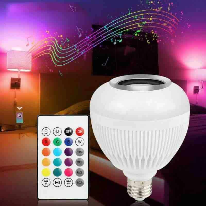 Lampara RGB Bluetooth con Parlante y Control Remoto