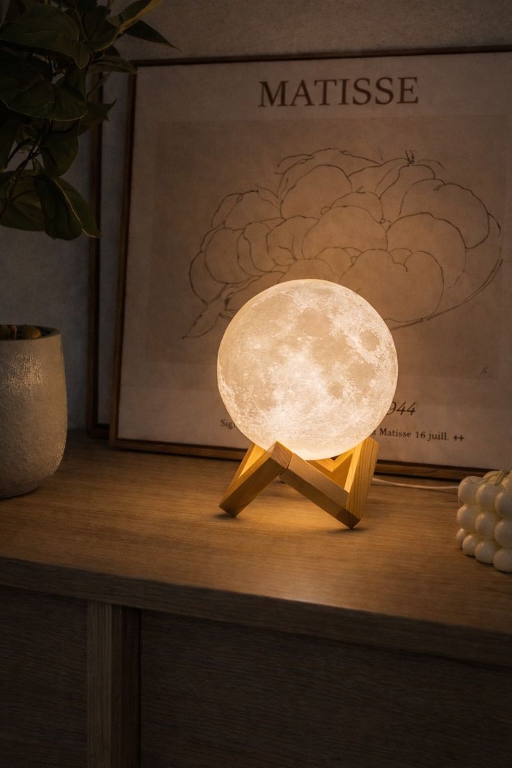 Lámpara luz de luna con base