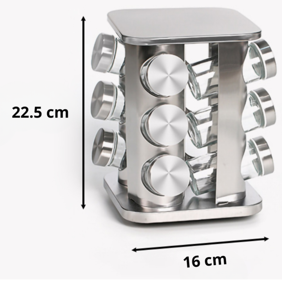 Especiero Giratorio con 12 Frascos de vidrio
