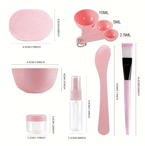 Set para preparar mascarillas faciales 9pcs