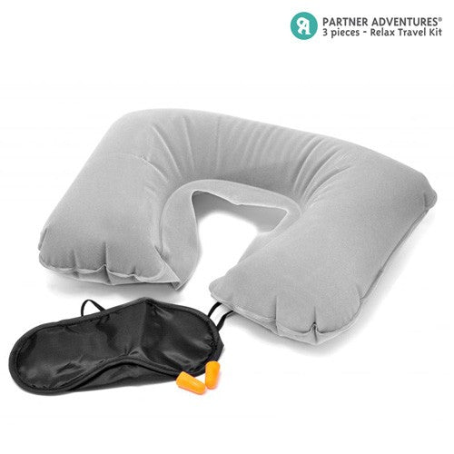 Set De Viaje Almohada inflable + Tapón De Oídos + Cubre Ojos