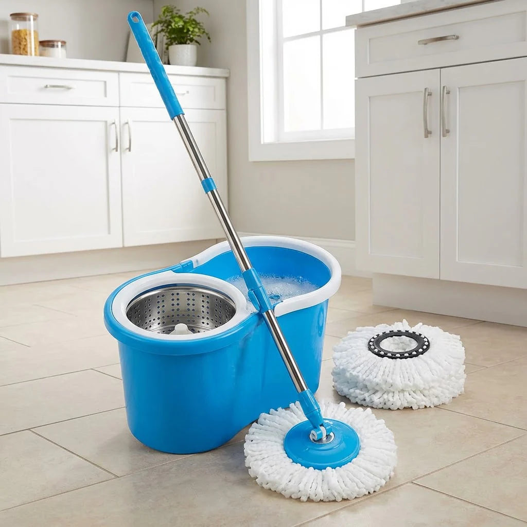 Mopa Giratoria 360° con Balde Centrifugador Celeste